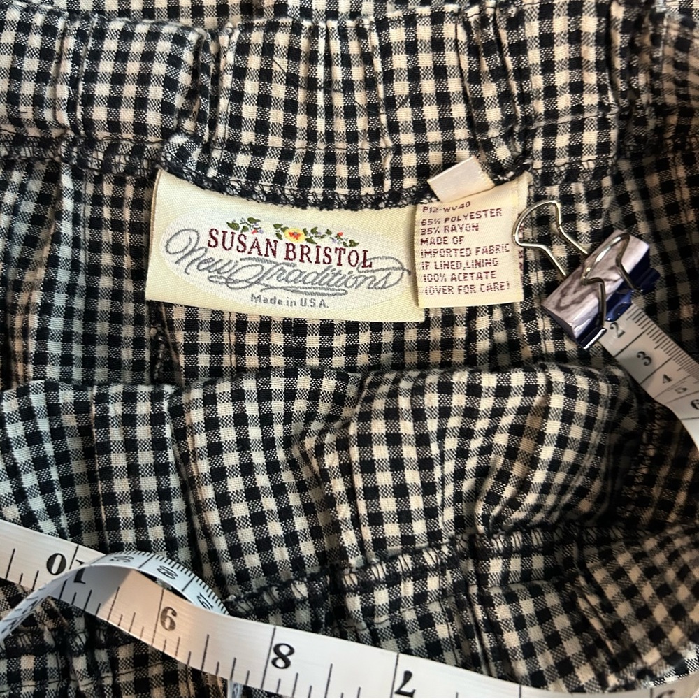 Vintage Susan Bristol Black and White Gingham A-Line Skirt - Picture 5 of 6